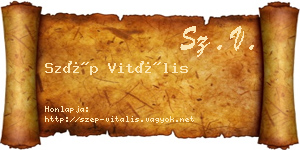 Szép Vitális névjegykártya